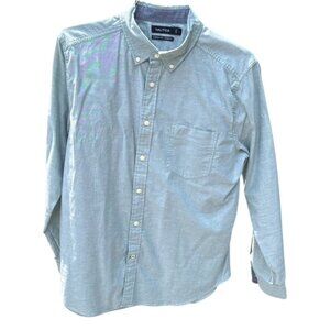 Nautica classic fit/stretch men's button down dress shirt size L Blue